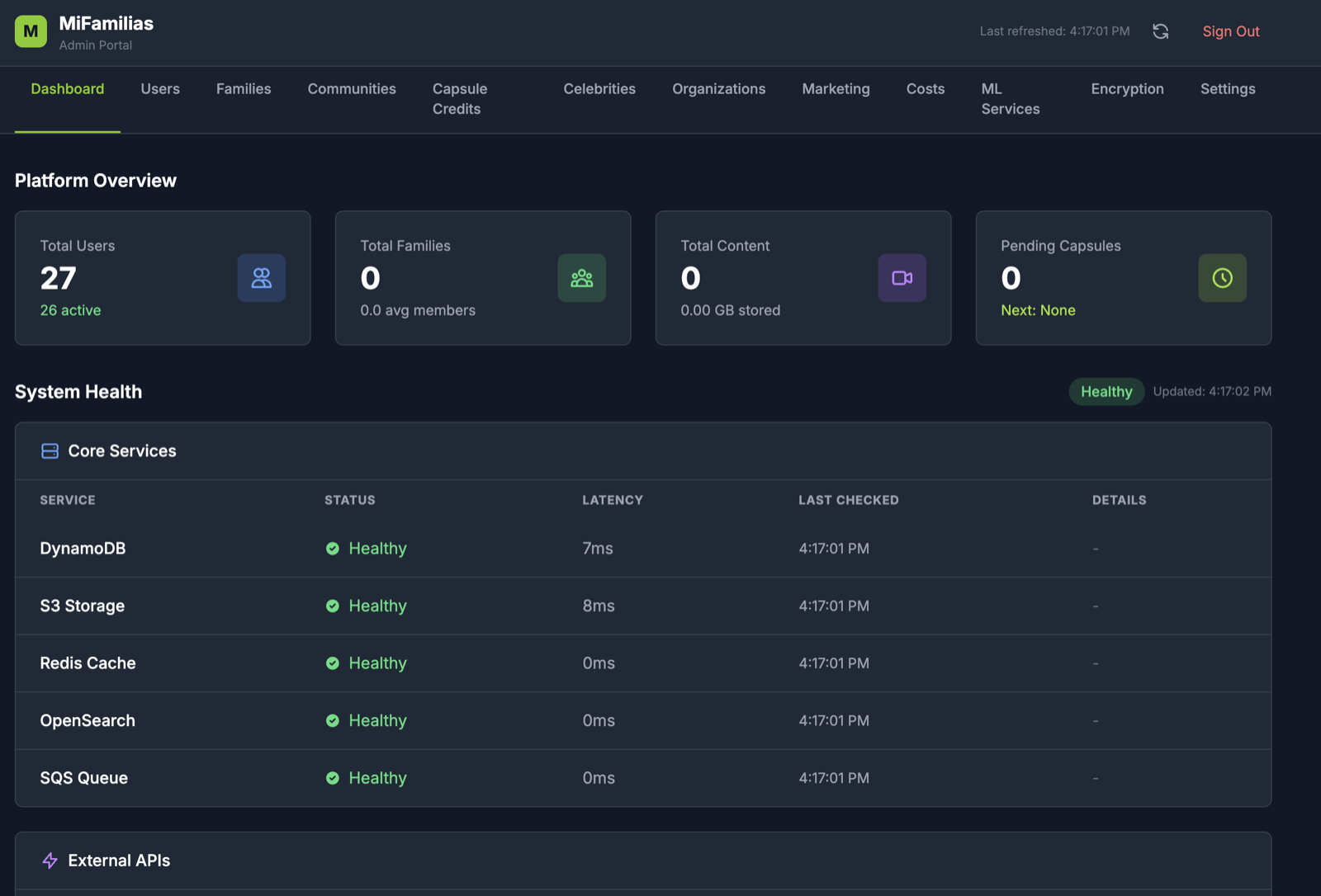 MiFamilias interface