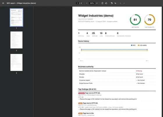 SEOboss screenshot
